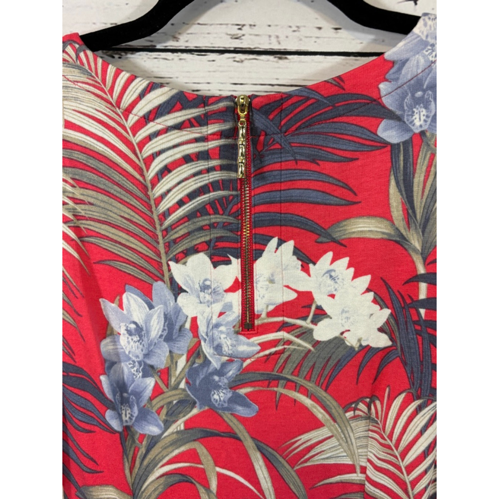 Women's Tommy Bahama Red Blue Floral Sleeveless Dress Small - Picture 8 of 9